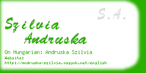szilvia andruska business card